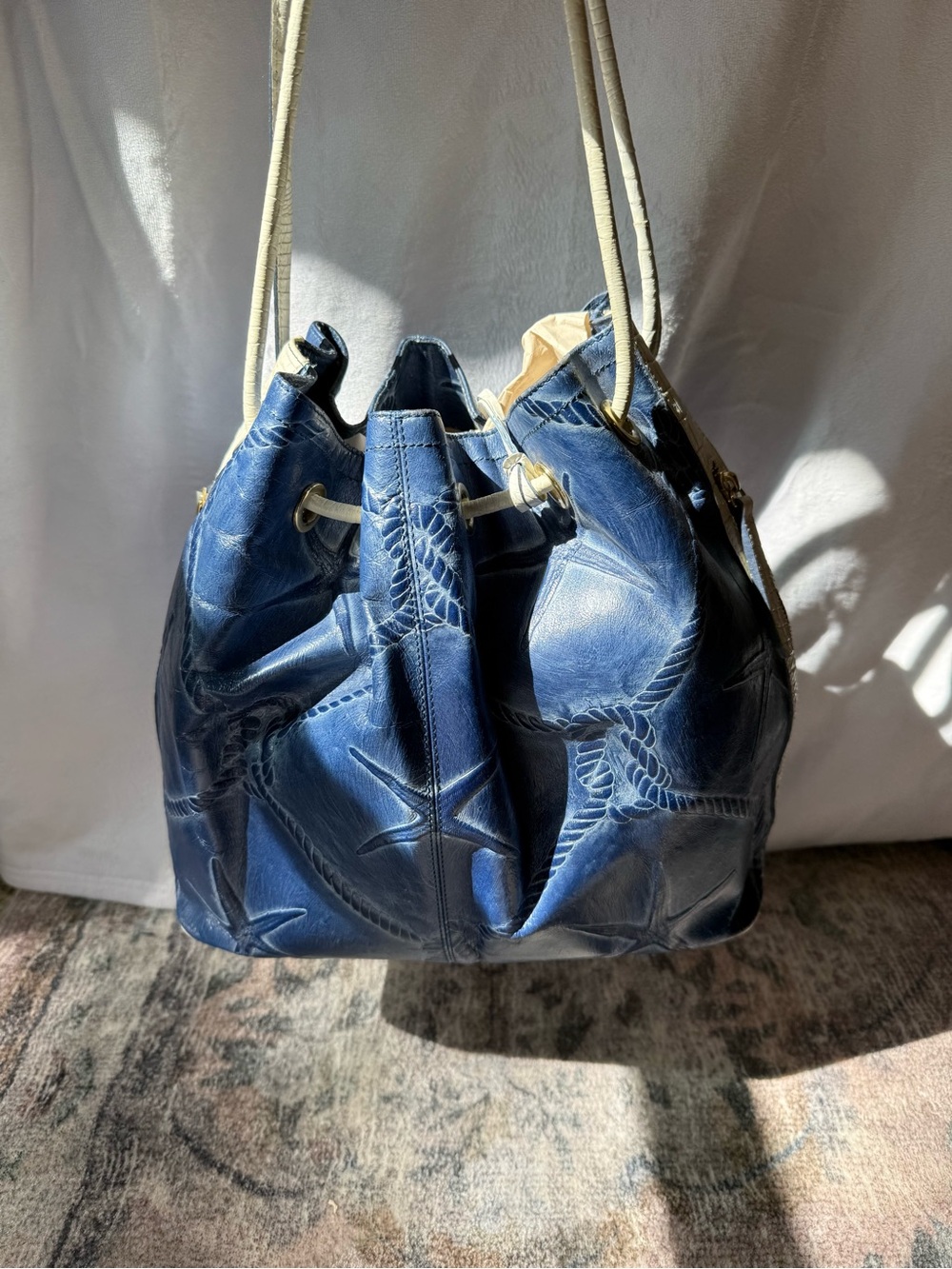 Vintage Brahmin nautical starfish Trina bucket bag - Picture 2 of 15